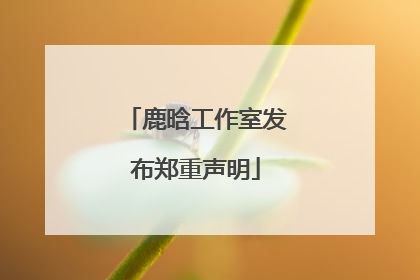 鹿晗工作室发布郑重声明