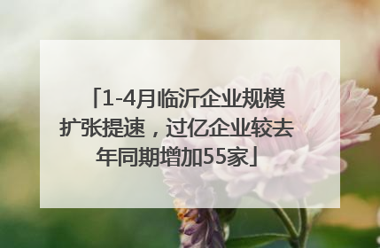 1-4月临沂企业规模扩张提速，过亿企业较去年同期增加55家