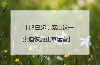 13日起，泰山这一索道恢复正常运营