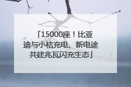 15000座！比亚迪与小桔充电、新电途共建兆瓦闪充生态