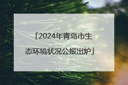 2024年青岛市生态环境状况公报出炉