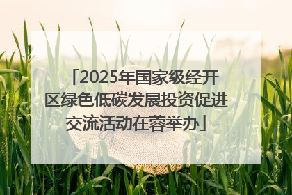 2025年国家级经开区绿色低碳发展投资促进交流活动在蓉举办