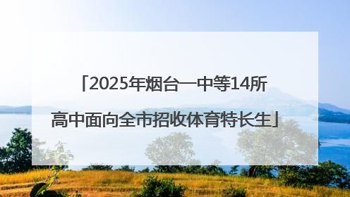 2025年烟台一中等14所高中面向全市招收体育特长生